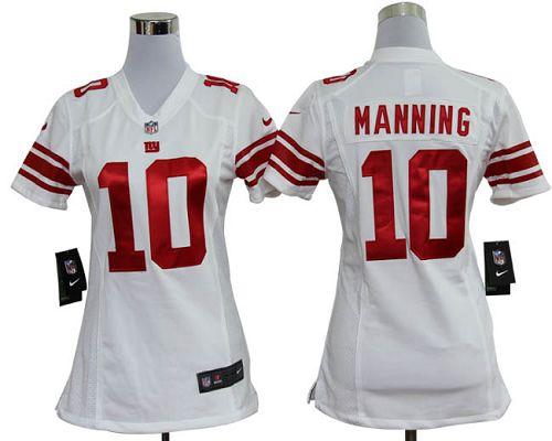  Giants #10 Eli Manning White Women's Stitched NFL Elite Jersey