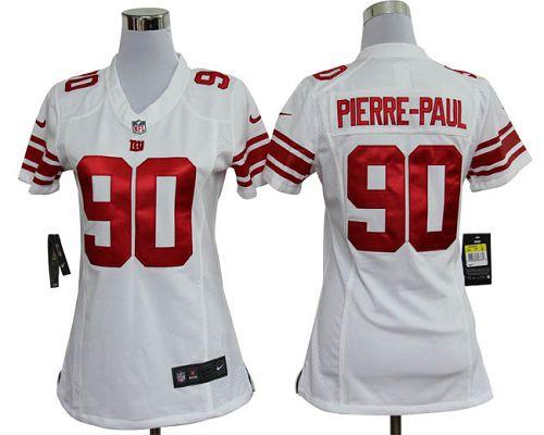  Giants #90 Jason Pierre Paul White Women's Stitched NFL Elite Jersey
