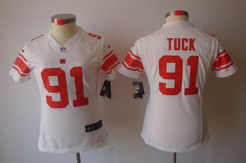  Giants #91 Justin Tuck White Women's Stitched NFL Limited Jersey