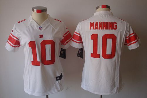  Giants #10 Eli Manning White Women's Stitched NFL Limited Jersey