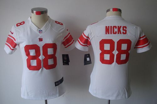  Giants #88 Hakeem Nicks White Women's Stitched NFL Limited Jersey
