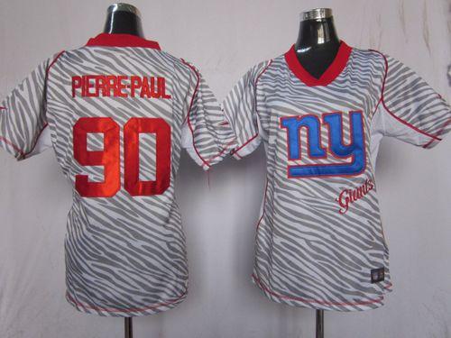  Giants #90 Jason Pierre Paul Zebra Women's Stitched NFL Elite Jersey