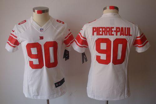  Giants #90 Jason Pierre Paul White Women's Stitched NFL Limited Jersey