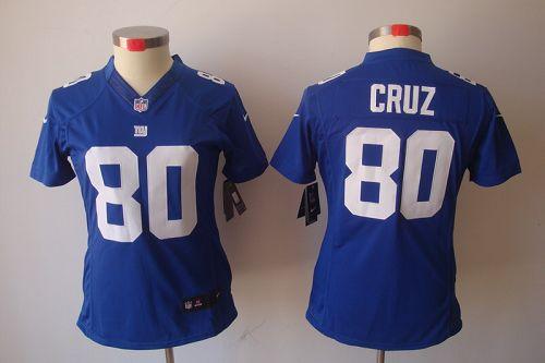  Giants #80 Victor Cruz Royal Blue Team Color Women's Stitched NFL Limited Jersey