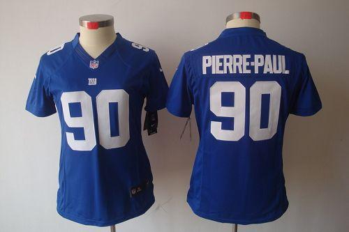  Giants #90 Jason Pierre Paul Royal Blue Team Color Women's Stitched NFL Limited Jersey