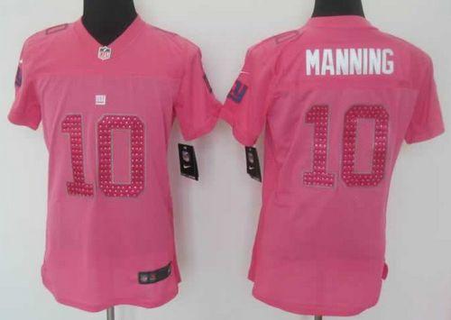  Giants #10 Eli Manning Pink Sweetheart Women's Stitched NFL Elite Jersey