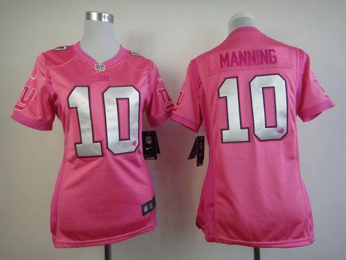 Giants #10 Eli Manning Pink Women's Be Luv'd Stitched NFL Elite Jersey