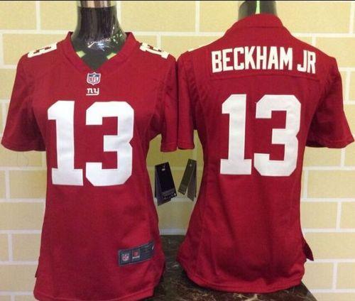  Giants #13 Odell Beckham Jr Red Alternate Women's Stitched NFL Elite Jersey