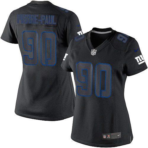  Giants #90 Jason Pierre Paul Black Impact Women's Stitched NFL Limited Jersey