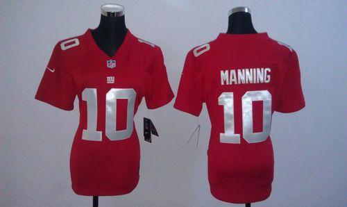  Giants #10 Eli Manning Red Alternate Women's Stitched NFL Elite Jersey