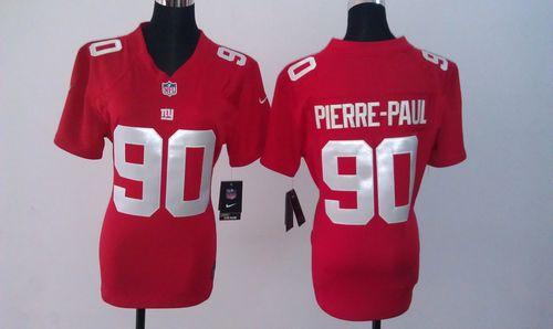  Giants #90 Jason Pierre Paul Red Alternate Women's Stitched NFL Elite Jersey
