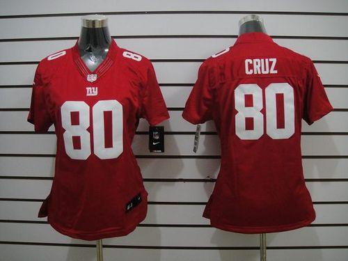  Giants #80 Victor Cruz Red Alternate Women's Stitched NFL Limited Jersey