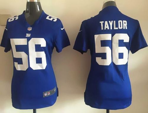  Giants #56 Lawrence Taylor Royal Blue Team Color Women's Stitched NFL Elite Jersey