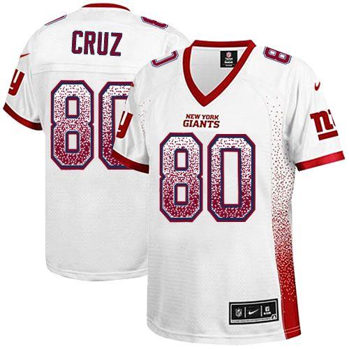  Giants #80 Victor Cruz White Women's Stitched NFL Elite Drift Fashion Jersey