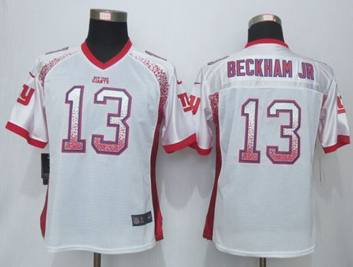  Giants #13 Odell Beckham Jr White Women's Stitched NFL Elite Drift Fashion Jersey