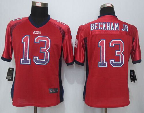  Giants #13 Odell Beckham Jr Red Alternate Women's Stitched NFL Elite Drift Fashion Jersey