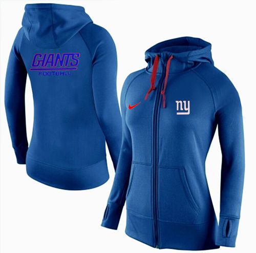 Women's  New York Giants Full Zip Performance Hoodie Blue