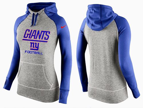 Women's  New York Giants Performance Hoodie Grey & Blue_1