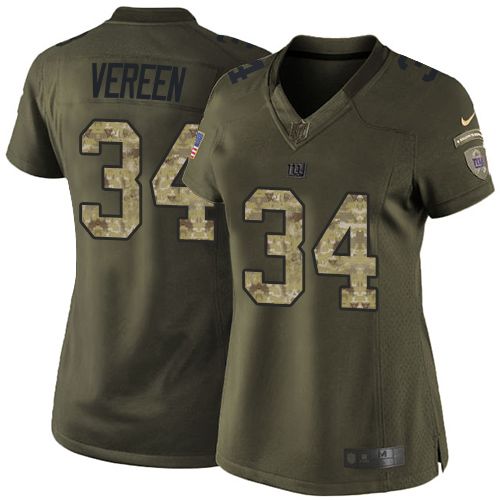  Giants #34 Shane Vereen Green Women's Stitched NFL Limited Salute to Service Jersey