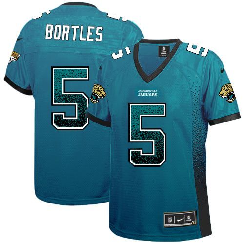  Jaguars #5 Blake Bortles Teal Green Team Color Women's Stitched NFL Elite Drift Fashion Jersey