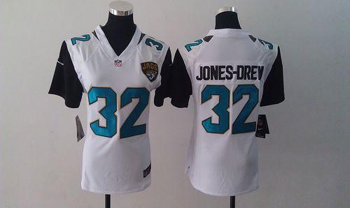  Jaguars #32 Maurice Jones Drew White Women's Stitched NFL Elite Jersey