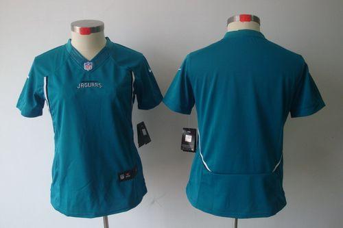  Jaguars Blank Teal Green Team Color Women's Stitched NFL Limited Jersey
