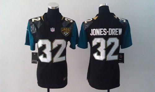  Jaguars #32 Maurice Jones Drew Black Alternate Women's Stitched NFL Elite Jersey