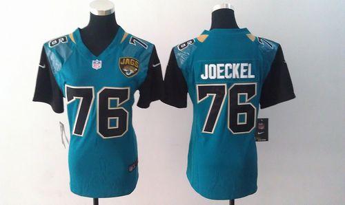  Jaguars #76 Luke Joeckel Teal Green Team Color Women's Stitched NFL Elite Jersey