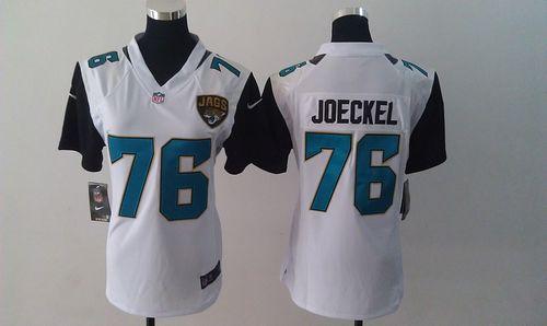  Jaguars #76 Luke Joeckel White Women's Stitched NFL Elite Jersey