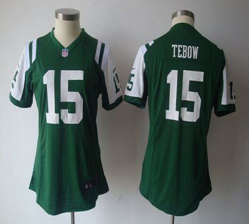  Jets #15 Tim Tebow Green Team Color Women's NFL Game Jersey