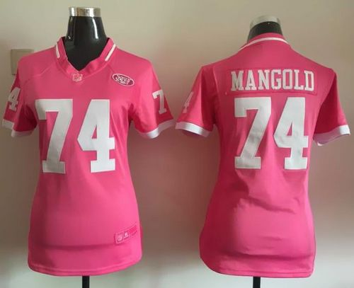  Jets #74 Nick Mangold Pink Women's Stitched NFL Elite Bubble Gum Jersey