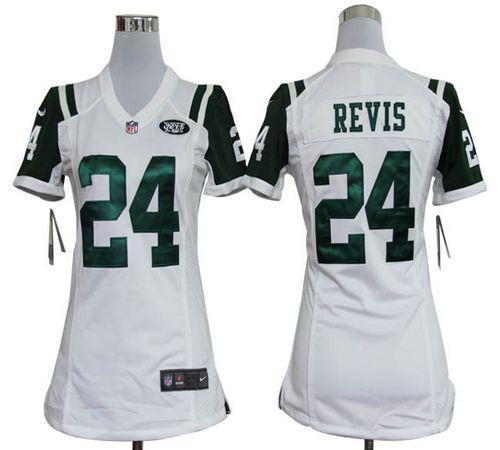  Jets #24 Darrelle Revis White Women's Stitched NFL Elite Jersey