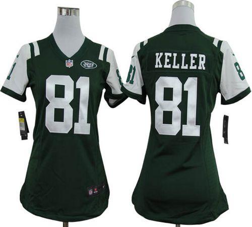  Jets #81 Dustin Keller Green Team Color Women's Stitched NFL Elite Jersey