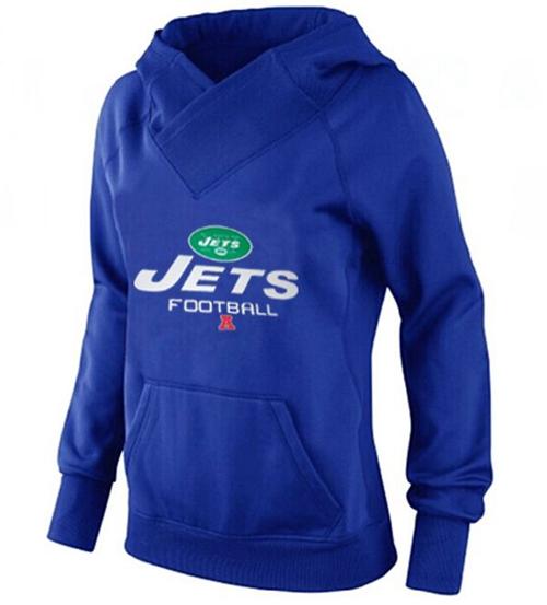 Women's New York Jets Big & Tall Critical Victory Pullover Hoodie Blue