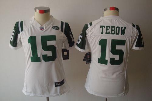  Jets #15 Tim Tebow White Women's Stitched NFL Limited Jersey
