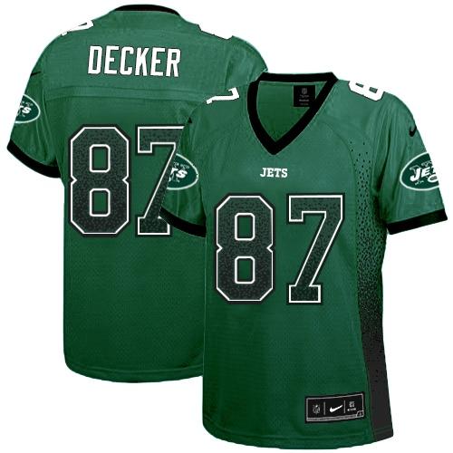  Jets #87 Eric Decker Green Team Color Women's Stitched NFL Elite Drift Fashion Jersey
