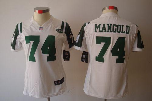  Jets #74 Nick Mangold White Women's Stitched NFL Limited Jersey