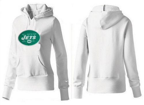 Women's New York Jets Logo Pullover Hoodie White