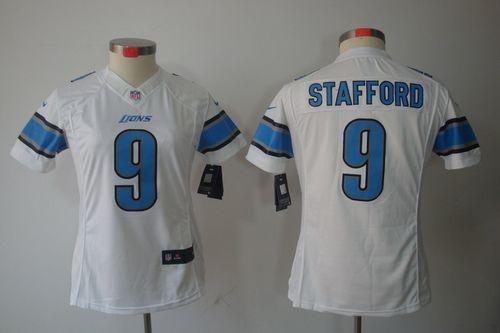  Lions #9 Matthew Stafford White Women's Stitched NFL Limited Jersey