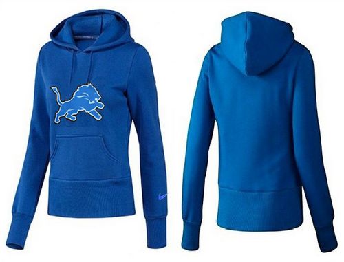 Women's Detroit Lions Logo Pullover Hoodie Blue