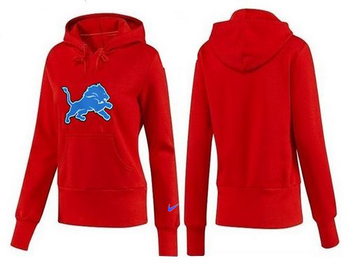 Women's Detroit Lions Logo Pullover Hoodie Red