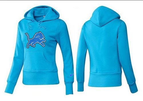 Women's Detroit Lions Logo Pullover Hoodie Light Blue