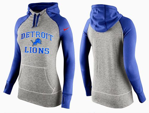 Women's  Detroit Lions Performance Hoodie Grey & Blue_2