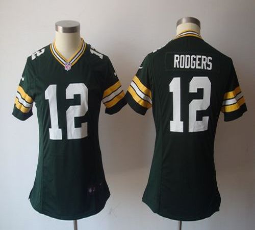  Packers #12 Aaron Rodgers Green Team Color Women's NFL Game Jersey