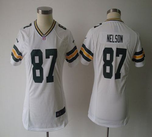  Packers #87 Jordy Nelson White Women's NFL Game Jersey
