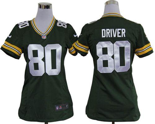  Packers #80 Donald Driver Green Team Color Women's Stitched NFL Elite Jersey
