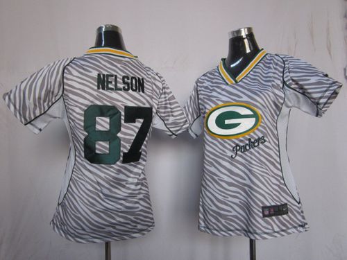  Packers #87 Jordy Nelson Zebra Women's Stitched NFL Elite Jersey