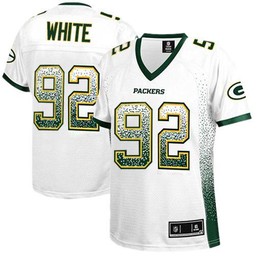  Packers #92 Reggie White White Women's Stitched NFL Elite Drift Fashion Jersey