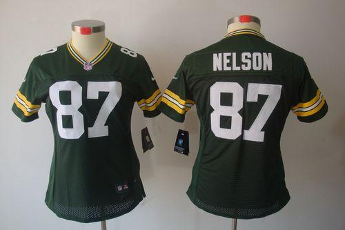  Packers #87 Jordy Nelson Green Team Color Women's Stitched NFL Limited Jersey