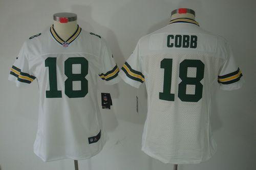  Packers #18 Randall Cobb White Women's Stitched NFL Limited Jersey